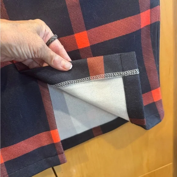 Plaid Pencil Skirt - Black and Orange - Picture 2 of 7